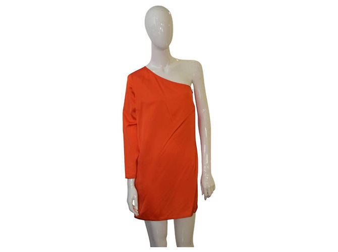 Stella Mc Cartney Vestido mini Stella McCartney laranja em viscose de um ombro