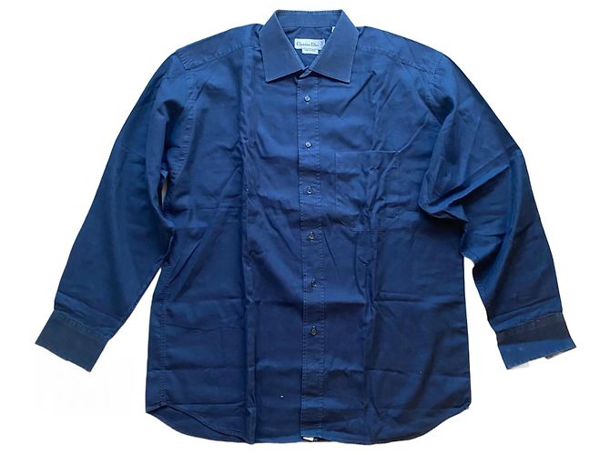 Camicia Christian Dior in cotone blu navy