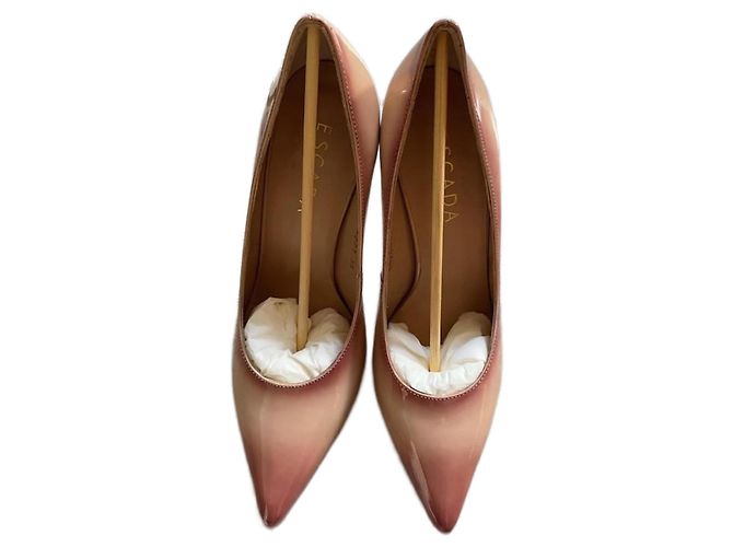 Escada Patent Leather High Heels Pink Nude Gradient