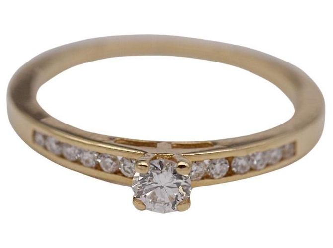 Autre Marque Anel Aliança AMOUR com Diamantes Dourado