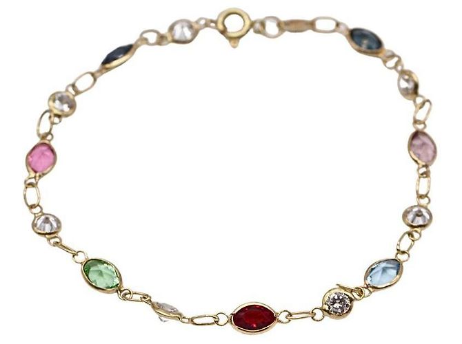 Autre Marque Pulsera RAINBOW en Oro Amarillo de 18K Multicolor