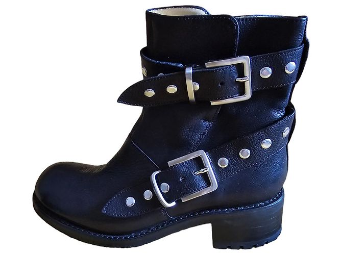 Free Lance Biker Stiefel Leder Schwarz