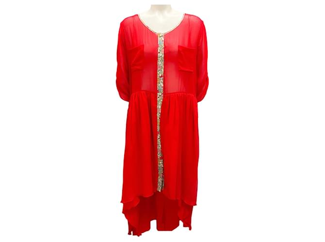 Autre Marque Natasha Zinko Red Silk Kaftan Dress  ref.1945894
