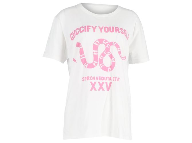 Camiseta Gucci Guccify Yourself en algodón blanco