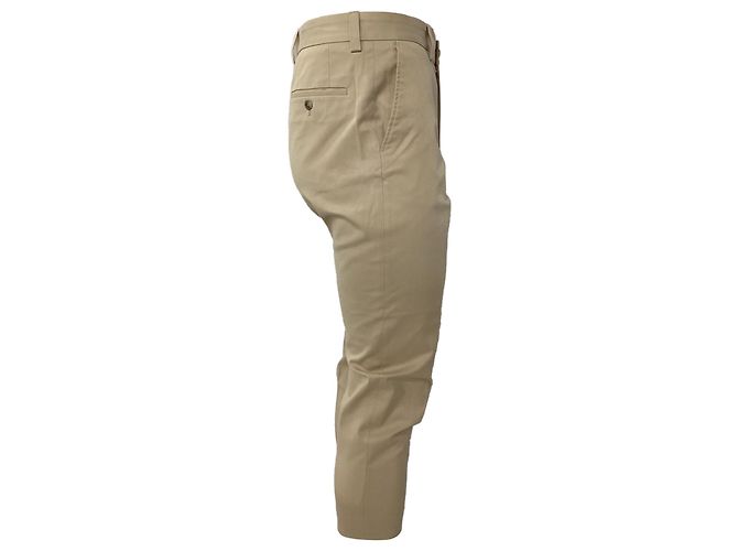 Hugo Boss Bügelfaltenhose aus cremefarbener Baumwolle Weiß Roh