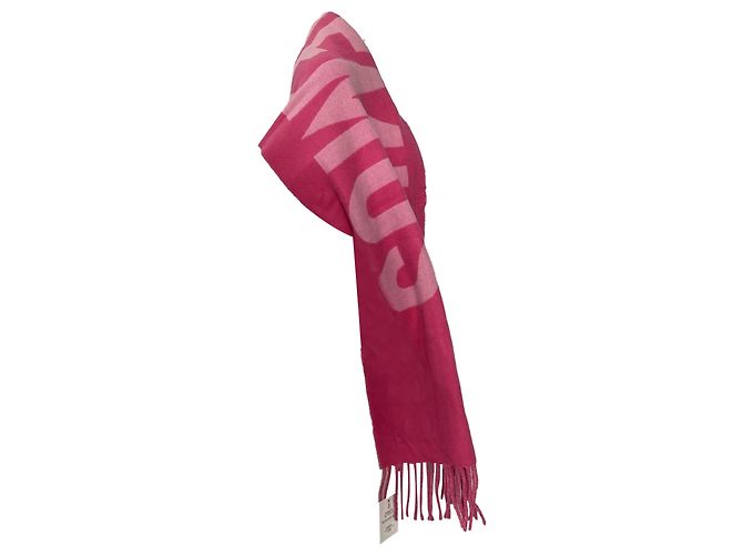 Bufanda de lana jacquard con logo Jacquemus en rosa Castaño