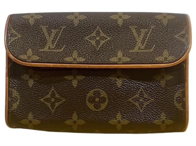 Louis Vuitton Pochette florentine Brown Cloth  ref.1947495