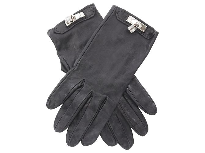 Hermès Hermes SOYA Kelly Driving Gloves Black Leather