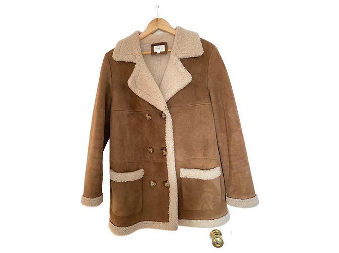 Pablo De Gerard Darel Lammfell Mantel 3/4 Camel Kamel