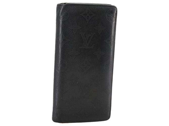 LOUIS VUITTON Portafoglio Brazza Monogram Shadow M62900 LV Auth am7512 Nero