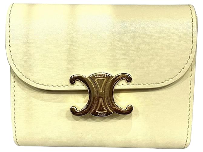 Céline Triomphe Yellow Leather  ref.1948629