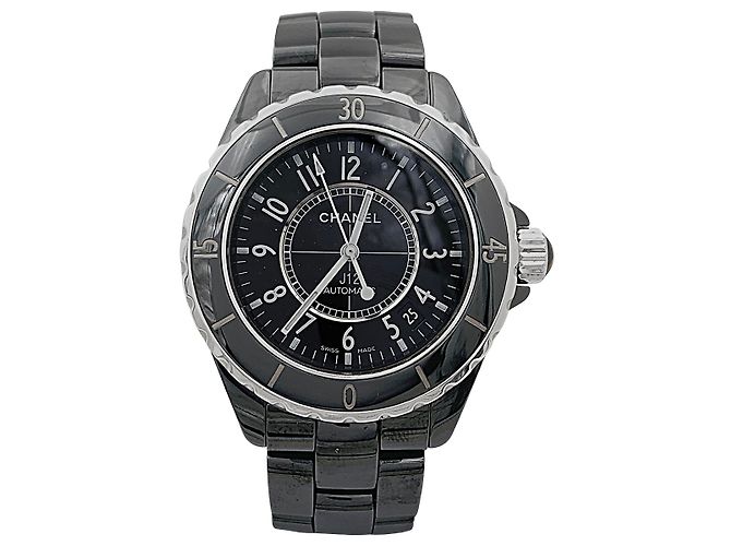 Chanel-Uhr, 'J12', schwarze Keramik, Stahl.