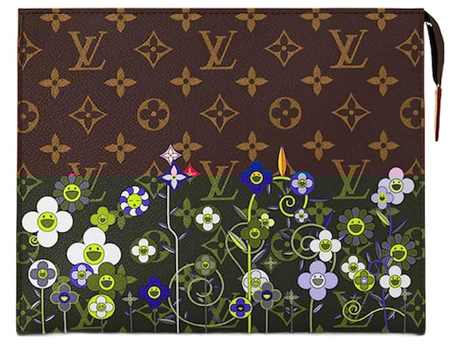 Louis Vuitton Poche Toilette LV x TM 2025 Takashi Murakami Multicor Couro Lona  ref.1949074