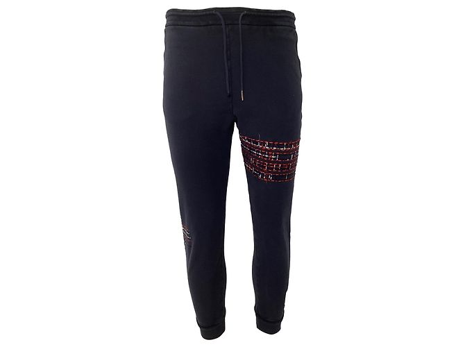 Thom Browne Lightweight Loopback Terry Mending Stitch Sweatpants in Navy Blue Cotton