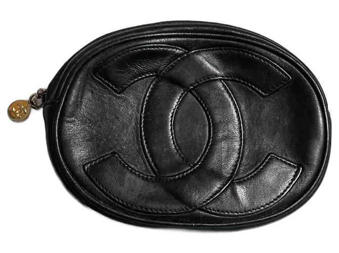 Clutch Chanel in pelle nera Nero
