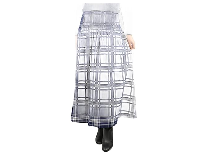 Autre Marque Navy blue Delphine nap midi skirt - size S Cotton  ref.1949159