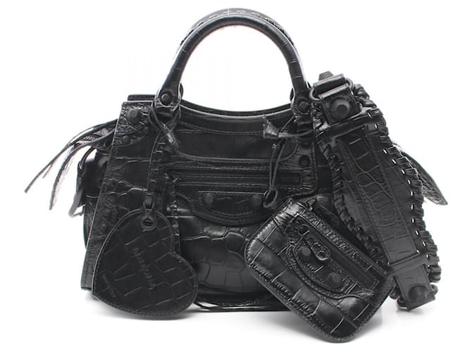 Balenciaga Neo Cagole Handbag Black Leather  ref.1949246