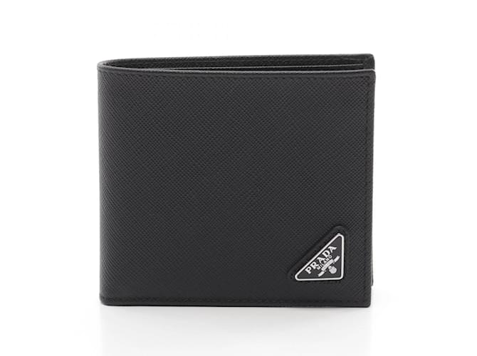 Prada Saffiano Leather Bi-Fold Wallet Black  ref.1949310