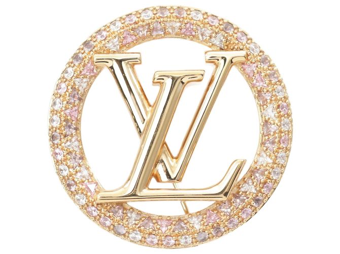 Louis Vuitton LV Knight Louise Tresor Brosche Pink Golden