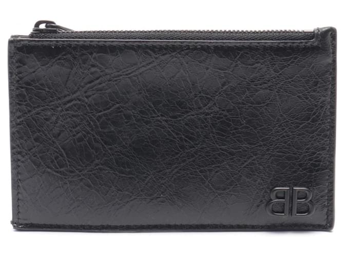 Everyday Balenciaga Monaco Long Coin & Card Holder Black Leather  ref.1949401