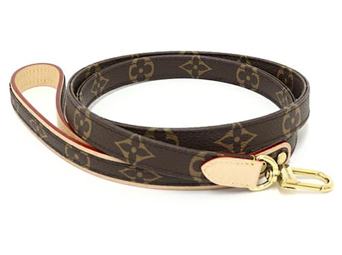 Louis Vuitton Monogram Dog Leash Brown Leather Patent leather Cloth  ref.1949632