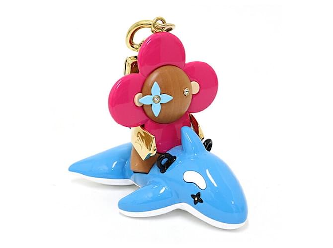 Louis Vuitton Vivienne Sea Rider Keychain Brown Pink Blue Metal Plastic Wood  ref.1949643