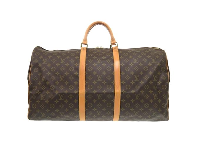 Louis Vuitton Keepall 60 Monogram Boston Bag Brown Patent leather  ref.1949667