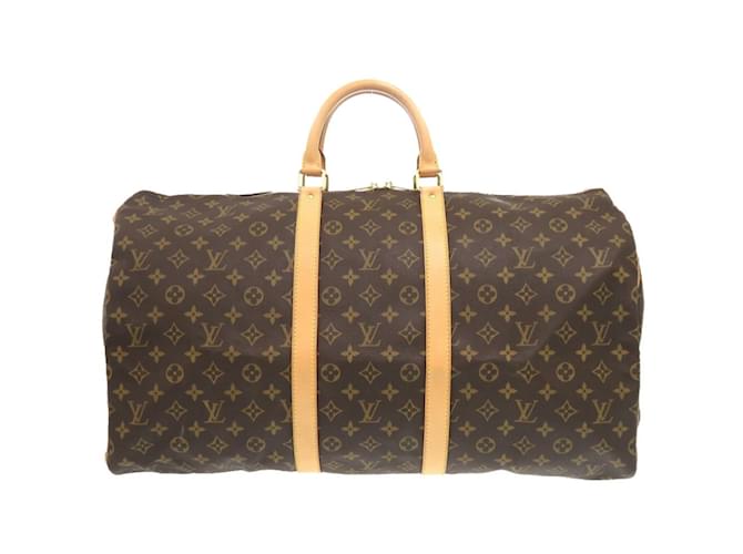 Louis Vuitton Keepall 55 Monogram Boston Bag Brown Patent leather  ref.1949685