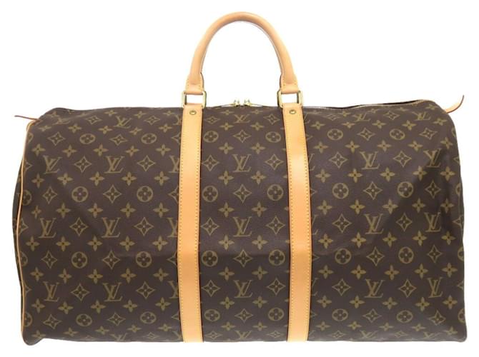 Louis Vuitton Keepall 55 Monogram Boston Bag Brown Patent leather  ref.1949890