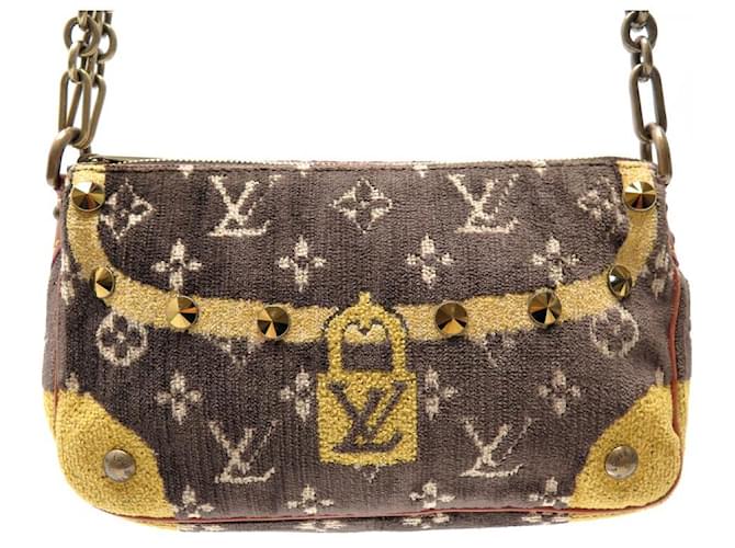 VINTAGE LOUIS VUITTON POCHETTE ACCESSOIRES TROMPE L'OEIL M92710 BAG Brown Leather  ref.1949942