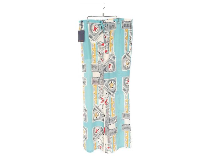 Pantalones de pijama de seda impresos de Louis Vuitton