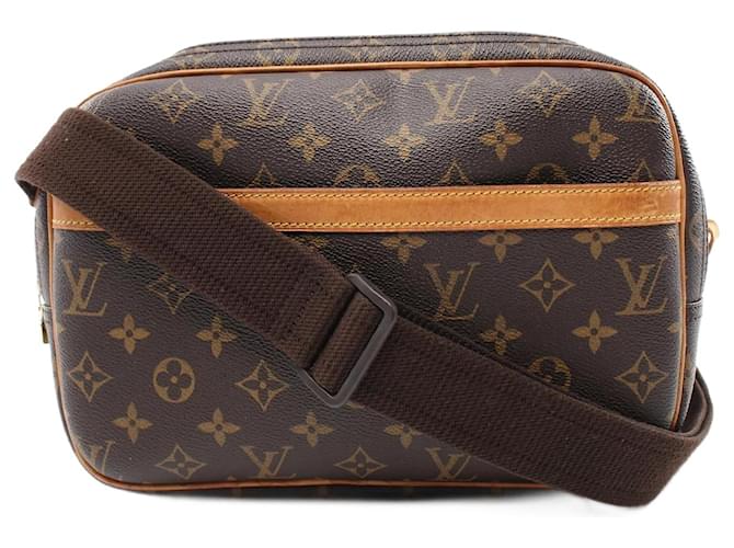 Louis Vuitton Reporter PM Monogram Shoulder Bag Brown Cloth  ref.1951057
