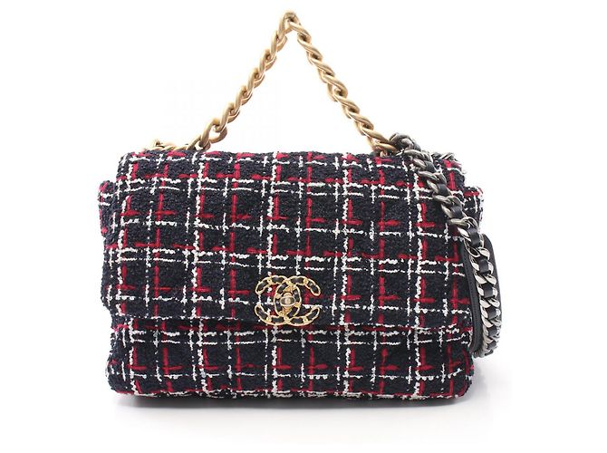 Chanel 19 Fabric Shoulder Bag AS1161 Blue