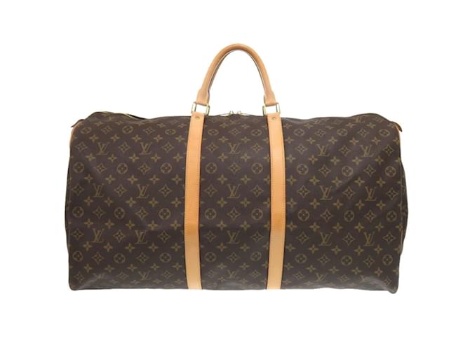 Louis Vuitton Keepall 60 Monogram Boston Bag Brown Patent leather  ref.1952248