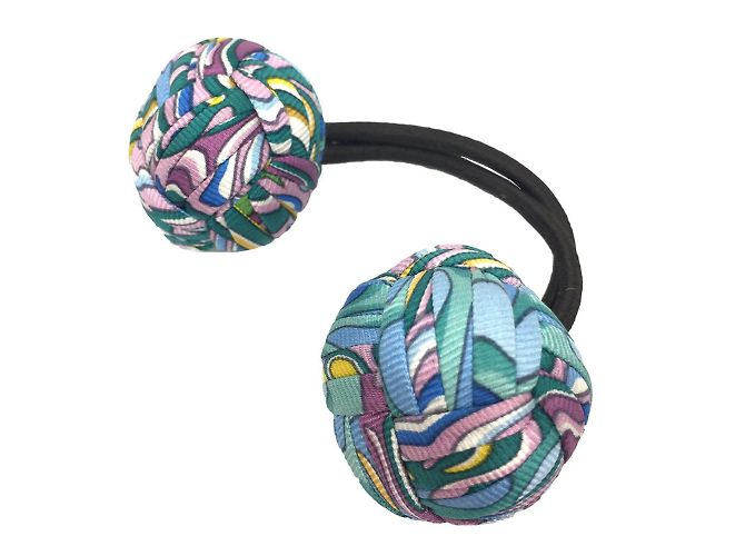 Silk In Hermès Elastico per capelli in seta Hermes blu
