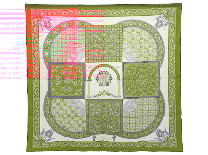 Hermès Foulard en soie HERMES Carré 90 ""CIELS BYZANTINS"" Orange Auth am7309  ref.1953254