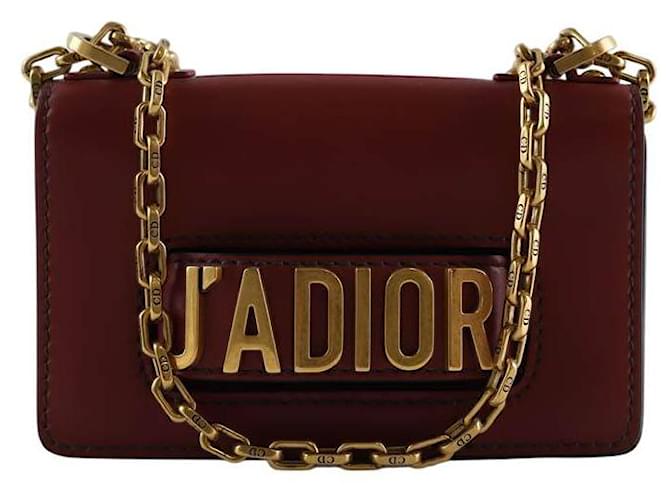 Dior Leather shoulder bag Dark red  ref.1954024