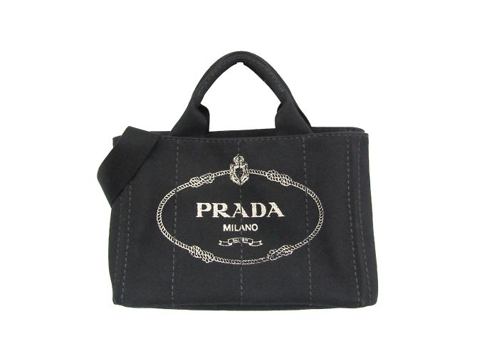 Tote Sac à bandoulière en toile pour femmes Prada Canapa B2439G Noir