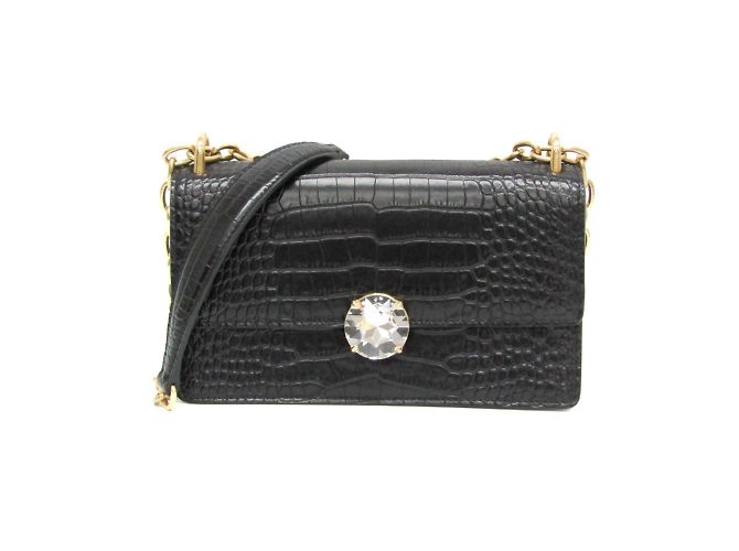 Bolsa de ombro em couro estampado Miu Miu ST.COCCO com corrente Preto
