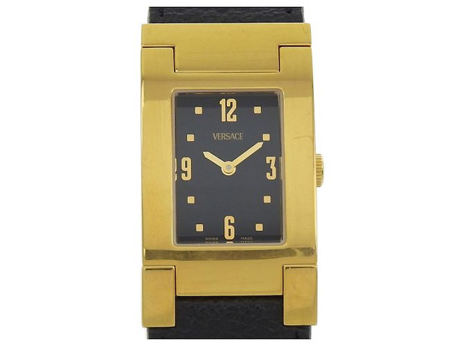 Reloj rectangular de esfera negra VERSACE ALQ90