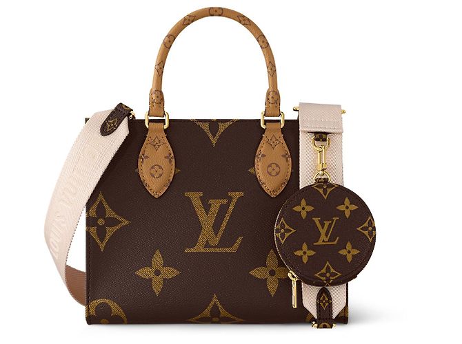 Borsa Tote Louis Vuitton OnTheGo PM Monogram Canvas Marrone