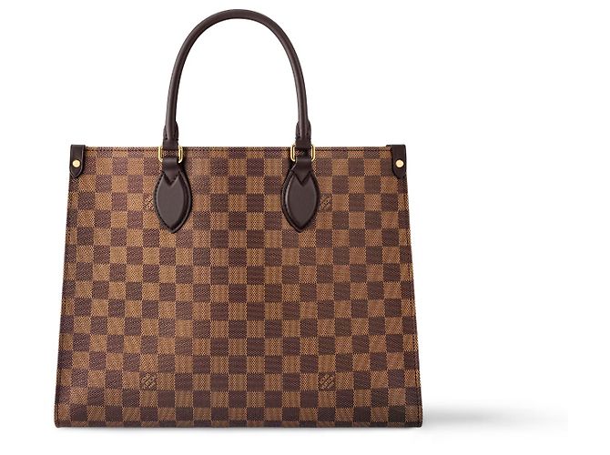 Bolso Louis Vuitton OntheGO MM Damier Ebene Marrón Castaño