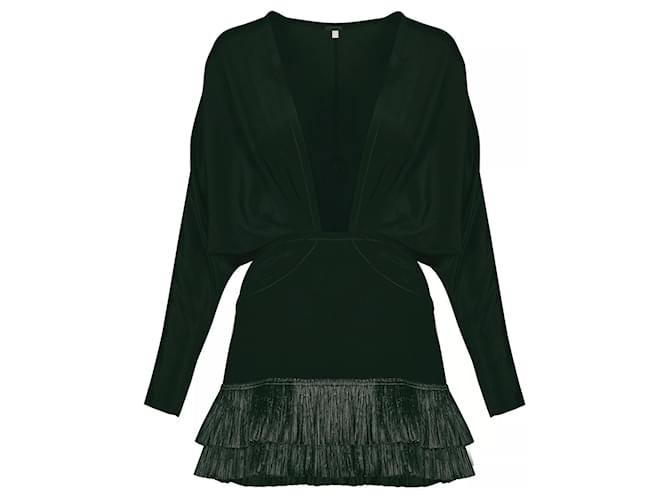 Autre Marque Johanna Ortiz Black Mojito Nights Embroidered Silk Raffia Mini Dress  ref.1956535