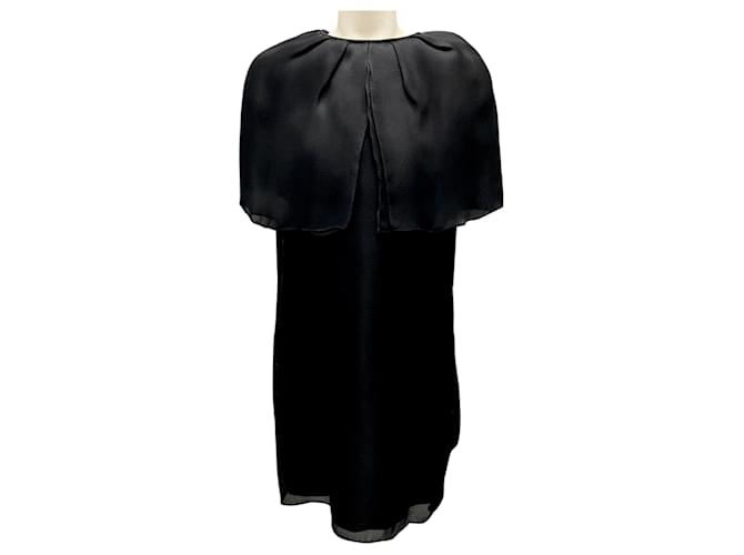 Autre Marque Brandon Maxwell Black Textured Silk Mini Dress  ref.1956540