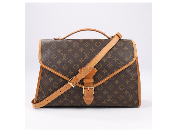 Louis Vuitton Monogram Canvas Beverly Briefcase Brown Leather  ref.1956584