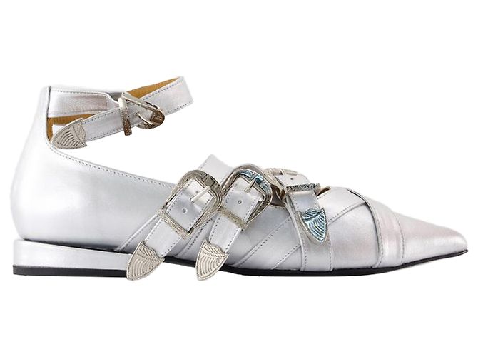 Ballerinas Aj926 - Toga Pulla - Leather - Silver Silvery Metallic