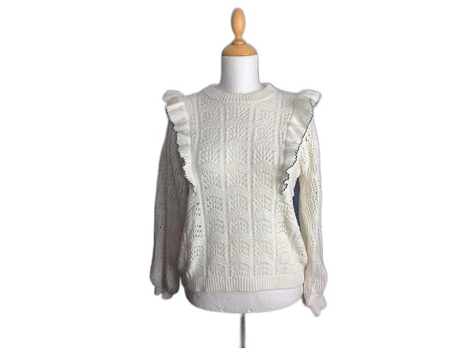 Pull im Vintage-Stil von Sézane Aus weiß