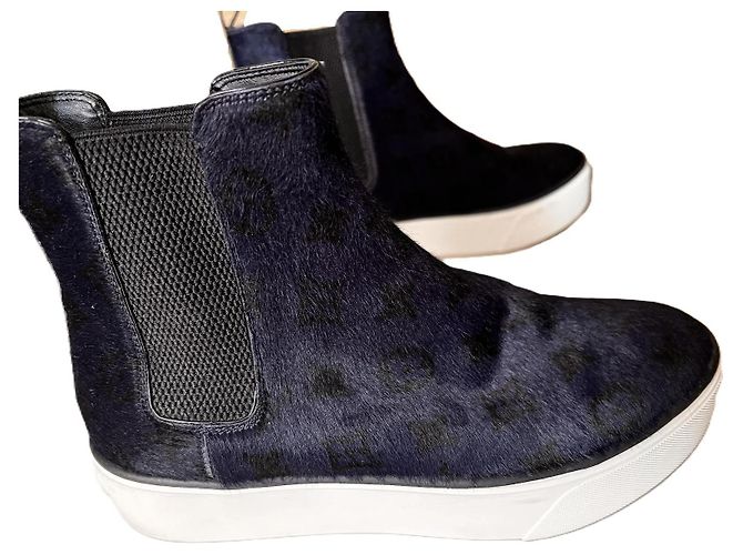 Louis Vuitton Stiefeletten Dunkelblau Leder Monogramm
