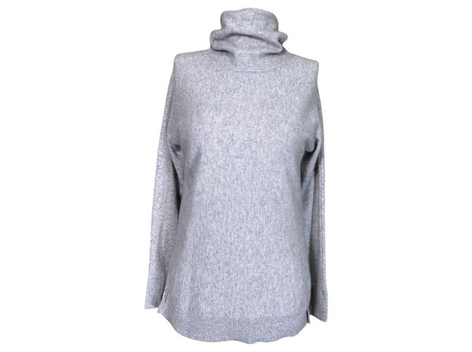 Autre Marque STREET ONE Grauer Kaschmirpullover mit Polo-Kragen