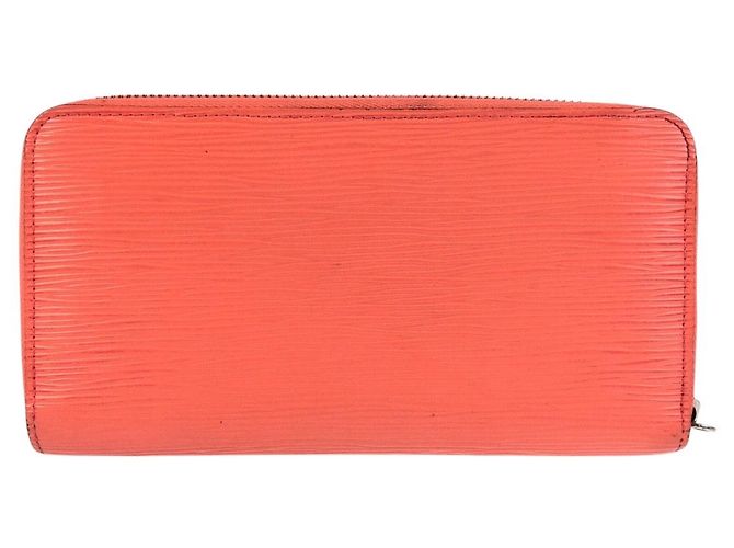 Louis Vuitton Epi Zippy Wallet Orange Leather